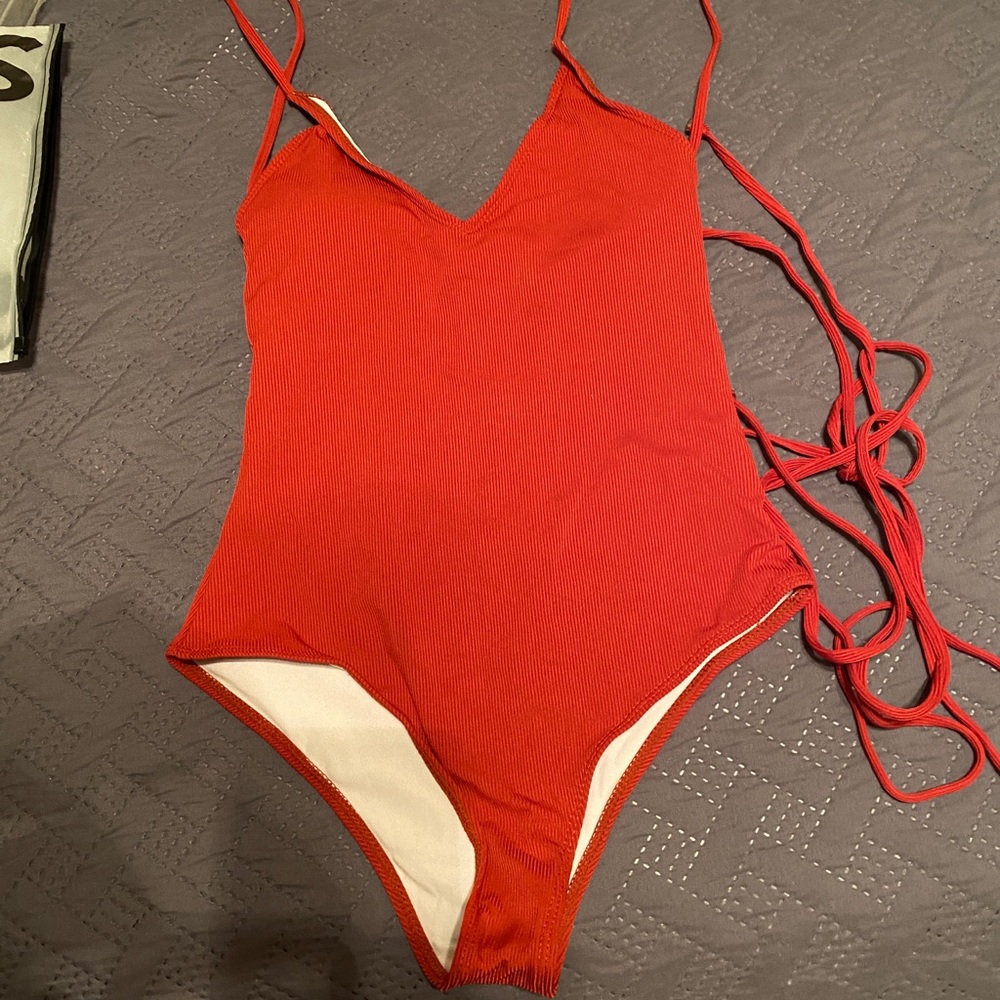 SHEIN Ribbed Rust One piece swimsuit